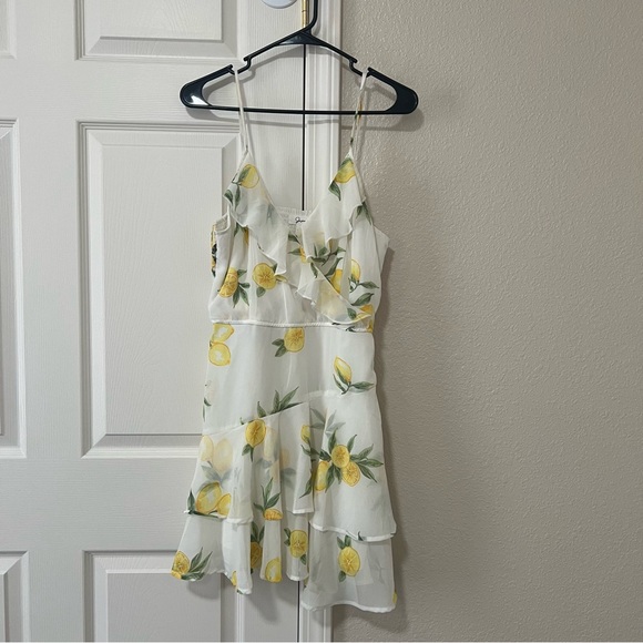 Lemon Print Ruffle Dress-large - Picture 1 of 4